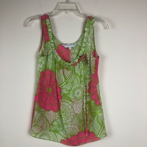 Trina Turk floral 100% silk tank top